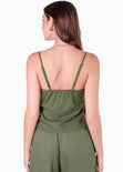 Blusa con anudados en delantero color verde para mujer - Flashy