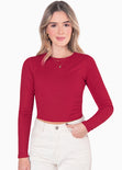 Blusa corta con abertura y anudado en espalda color rojo para mujer - Flashy