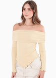 Blusa escote campesino con recogido en fajon - ANTURIO.AMARILLO