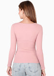 Blusa manga larga con entorchado en frente - LUBIGILDA.ROSA