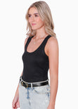Blusa sin mangas tipo esqueleto color negro para mujer - Flashy