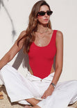 Body costillero sin mangas color rojo para mujer - Flashy