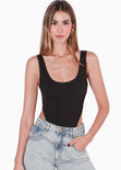Body costillero sin mangas color negro para mujer - Flashy
