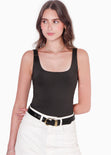 Body de tiras con escote cuadrado color negro para mujer - Flashy