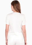 Camiseta con estampado de sombrero color blanco, marfil para mujer - Flashy