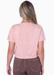 Camiseta crop manga corta color rosado para mujer - Flashy