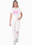 Camiseta estampada "Cats are my favorite people" color blanco, marfil para mujer - Flashy
