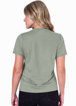 Camiseta estampada "Find your peace" color verde para mujer - Flashy