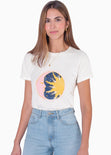 Camiseta estampada "Look at the stars" color marfil para mujer - Flashy