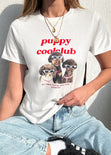 Camiseta estampada "Puppy cool club" color blanco, marfil para mujer - Flashy