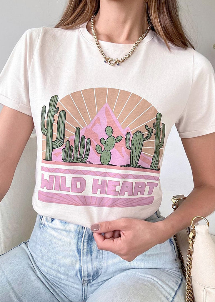 Camiseta estampada "Wild Heart"  para mujer - Flashy