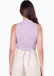 Chaleco corto con anudado en espalda color lila para mujer - Flashy