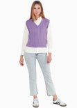 Chaleco tejido color lila para mujer - Flashy