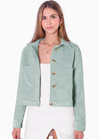 Chaqueta de corduroy color verde para mujer - Flashy