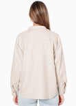 Chaqueta de paño con botones y oversized color gris para mujer - Flashy