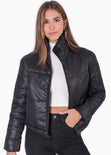 Chaqueta puffer color negro para mujer - Flashy