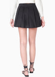 Falda corta con pliegues color negro para mujer - Flashy