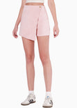 Falda short cruzada de corduroy color rosado para mujer - Flashy
