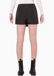 Falda short cruzada color negro para mujer - Flashy