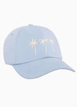 Gorra con bordado de palmeras color azul para mujer - Flashy