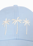 Gorra con bordado de palmeras color azul para mujer - Flashy