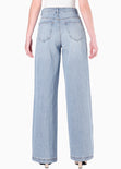 Jean culotte con cortes y de tiro alto color azul para mujer - Flashy