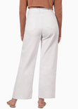Jean recto de tiro alto full length color blanco, denim para mujer - Flashy