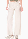 Jean tiro alto silueta Culotte ruedo al corte Estonia color blanco, marfil para mujer - Flashy
