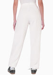 Pantalón tiro alto wide leg color marfil para mujer - Flashy