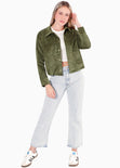 Chaqueta de corduroy color verde para mujer - Flashy
