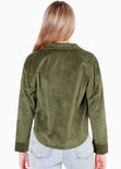 Chaqueta de corduroy color verde para mujer - Flashy