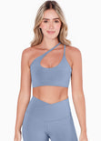 Top deportivo de un hombro color azul para mujer - Flashy