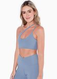 Top deportivo de un hombro color azul para mujer - Flashy