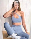 Top deportivo de un hombro color azul para mujer - Flashy