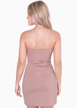 Vestido corto strapless color rosado para mujer - Flashy