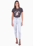 Camiseta estampada "rebel tour" color gris para mujer - Flashy
