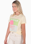 Camiseta con estampado "Verano eterno" color amarillo para mujer - Flashy