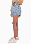 Short tiro alto de silueta mom color azul para mujer - Flashy