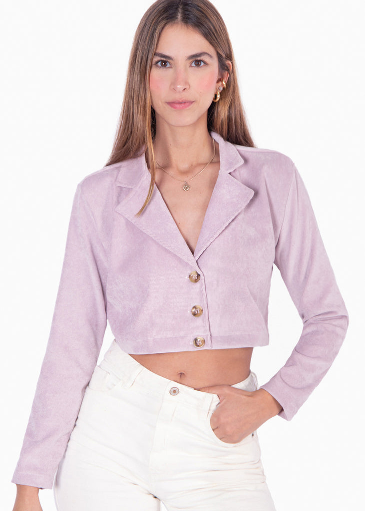 Blazer tipo sastre corto de corduroy - PRIYA