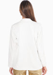 Blazer formal color blanco, marfil para mujer - Flashy
