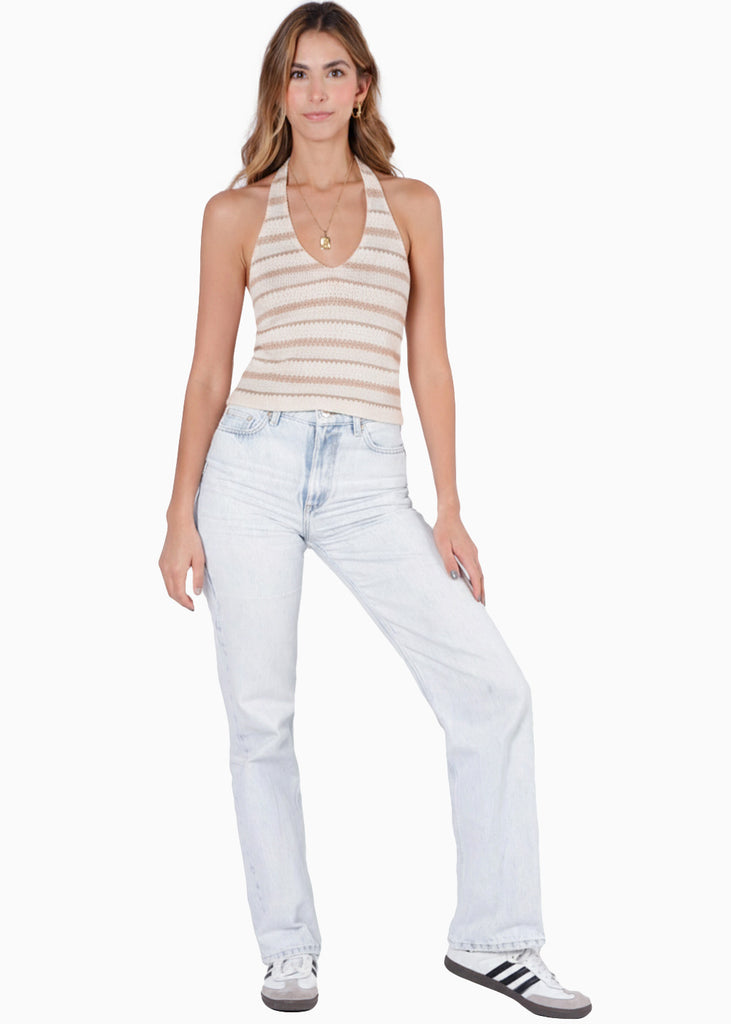 Blusa ajustada con escote tipo halter - PIÑA