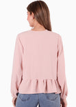Blusa amplia con anudados en frente color rosado para mujer - Flashy