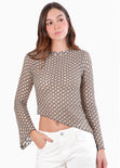 Blusa asimétrica de manga larga  - CANCUN