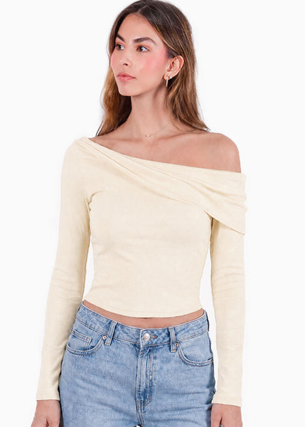 Blusa asimétrica manga larga - CATICA