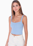 Blusa corta de tiras tipo corset color azul para mujer - Flashy