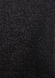Blusa corta manga larga con cuello alto y efecto brillo color negro para mujer - Flashy