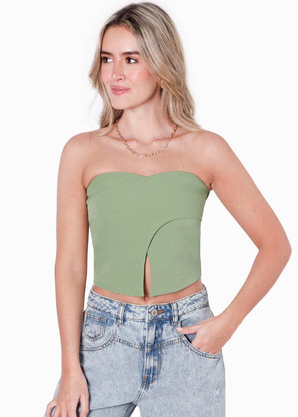 Elegante Cortas Blusas Crop Top Top Corto Con Muescas Y Nudo Para