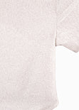 Blusa crop manga corta con efecto brillo color beige para mujer - Flashy