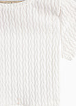 Blusa crop manga corta y tejida color beige para mujer - Flashy