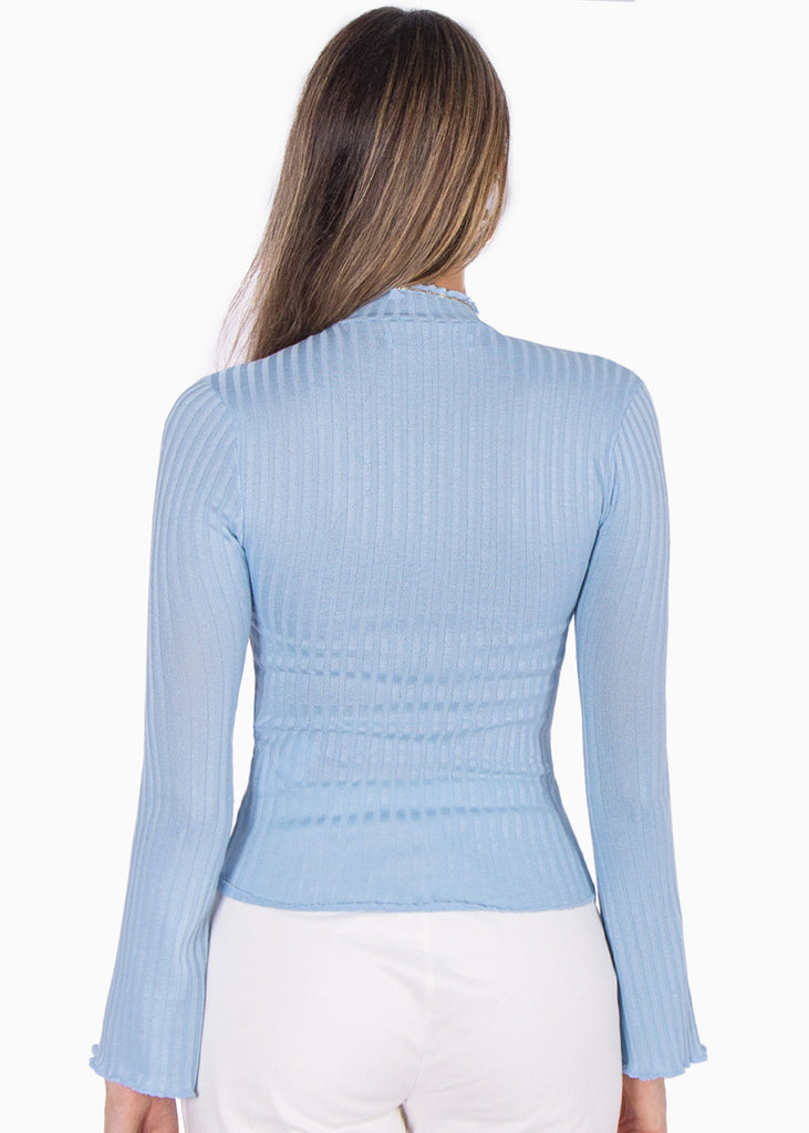 Blusa cuello alto manga larga  para mujer - Flashy